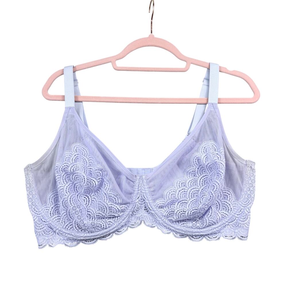 HSIA Minimizer Bra 38G Underwire Mesh Lace Lavender Purple